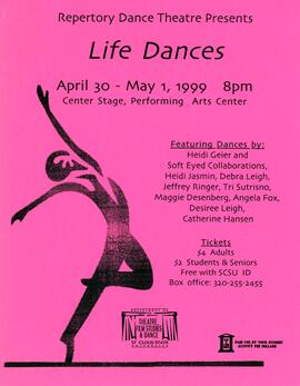 Life Dances dance production poster, St. Cloud State University