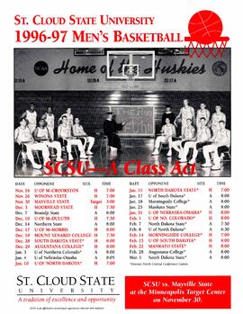 Men's basketball season schedule poster, St. Cloud State University