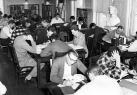 Students study inside the Old Model School (1906), St. Cloud State University