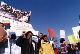 People protest, St. Cloud State University