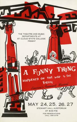 A Funny Thing Happened on the Way to the Forum theatre production poster, St. Cloud State University